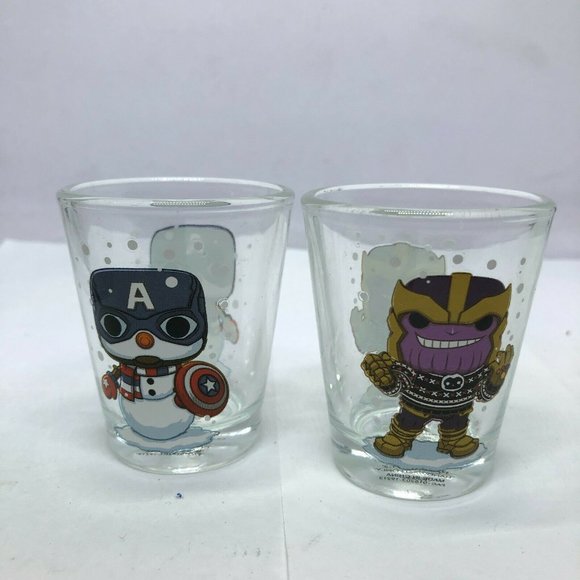 Funko Marvel Thanos Captain America Toothpick Holders Shot Glass Lot of 2 - Picture 4 of 8